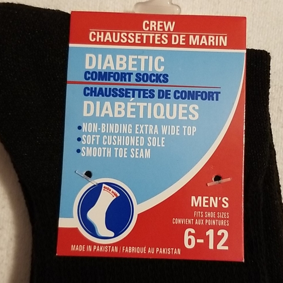 NEW 4 Pair Men's Diabetic Comfort Crew Socks - Picture 7 of 15